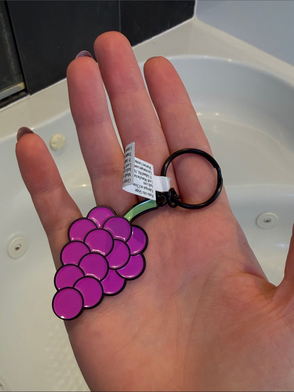 LUSH Kitchen Purple Grape Enamel Keychain - Women Accessories